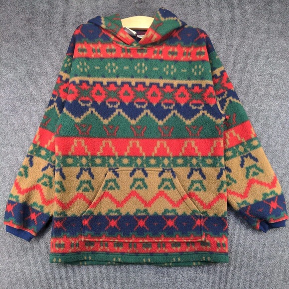 Bay Area Traders Women's Pullover Fleece Sweater Multi L 16-18 Fair Isle Nordic - Picture 2 of 11